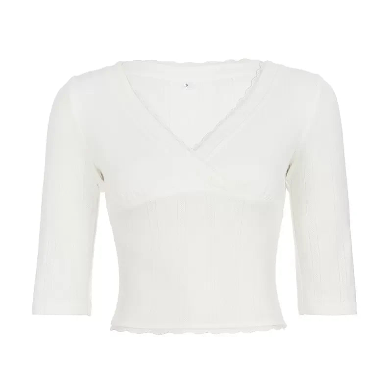 Paityn Lace V-Neck Knit Top