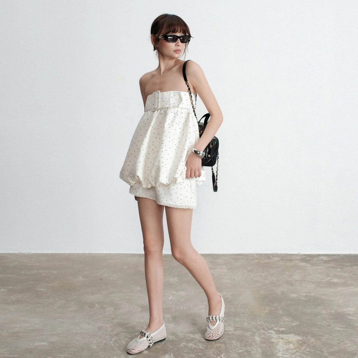 Polka Dot Lace Mini Dress