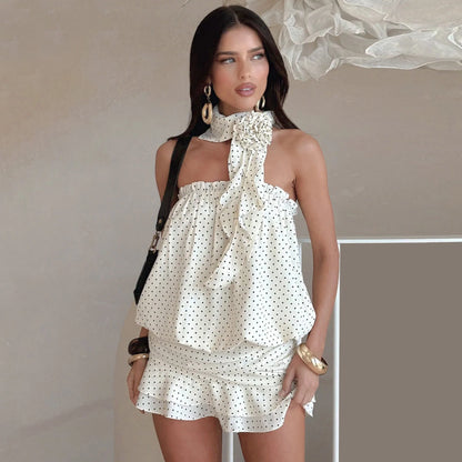 Polka Dot Lace Mini Dress
