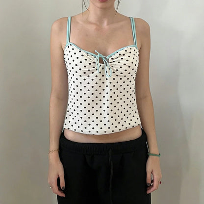 Polka Dot Lace-Up Camisole