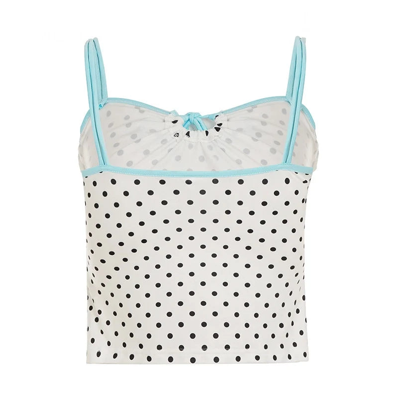 Polka Dot Lace-Up Camisole