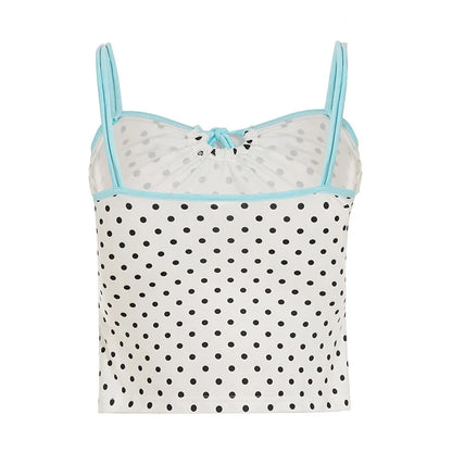 Polka Dot Lace-Up Camisole