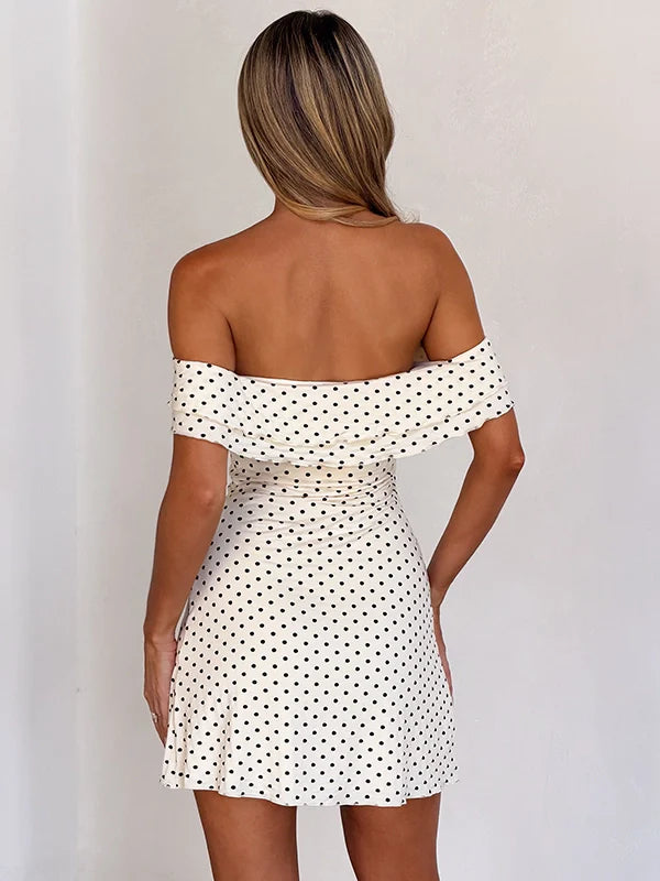 Polka Dot Off-Shoulder Mini Dress
