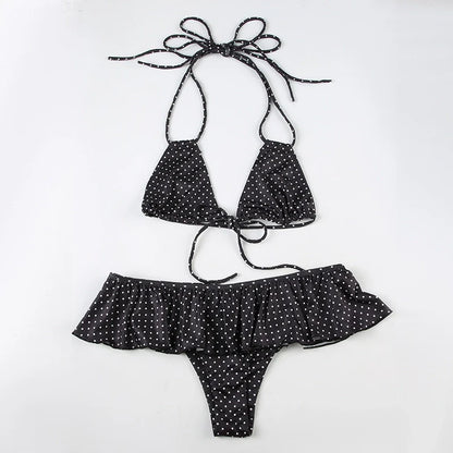 Polka Dot Ruffle Two-Piece Bikini