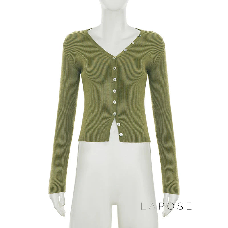 Quetzalli Button-Up Knit Top