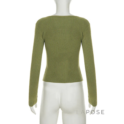 Quetzalli Button-Up Knit Top