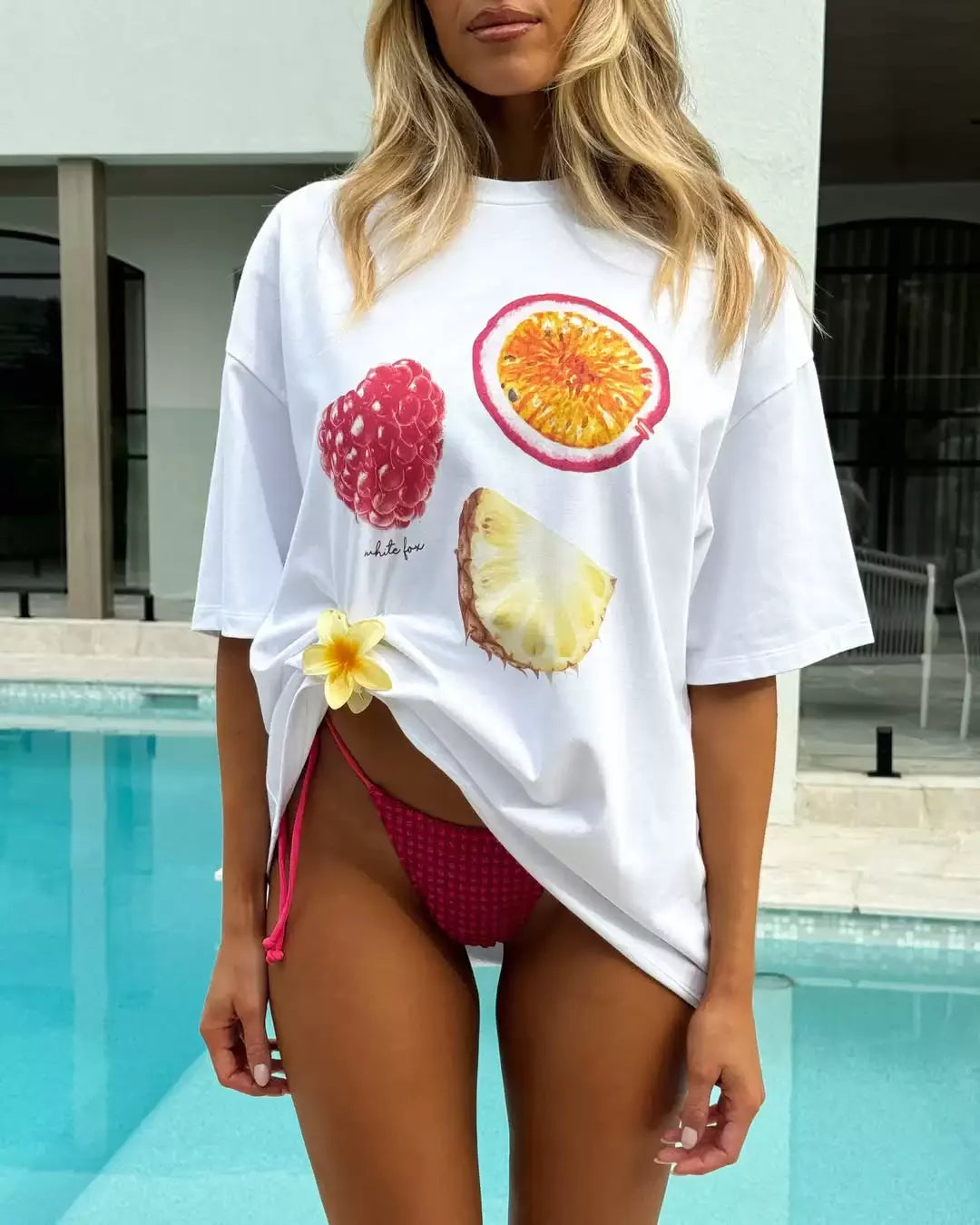 Raena Oversized Fruit Graphic Tee