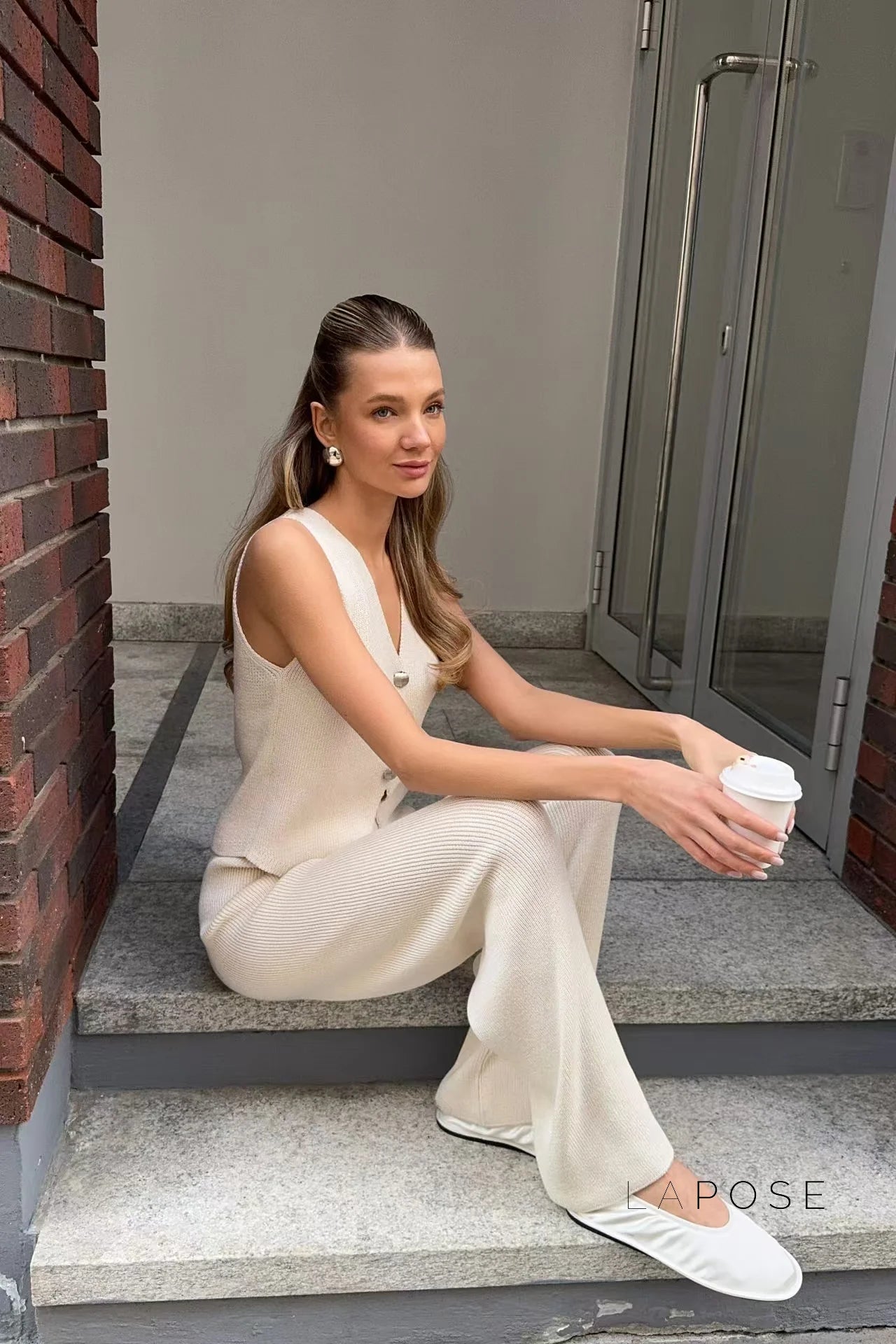 Raylee Knit V-Neck Pant Set