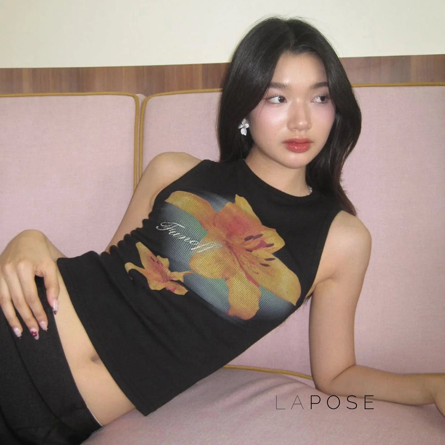 Razan Abstract Print Crop Top
