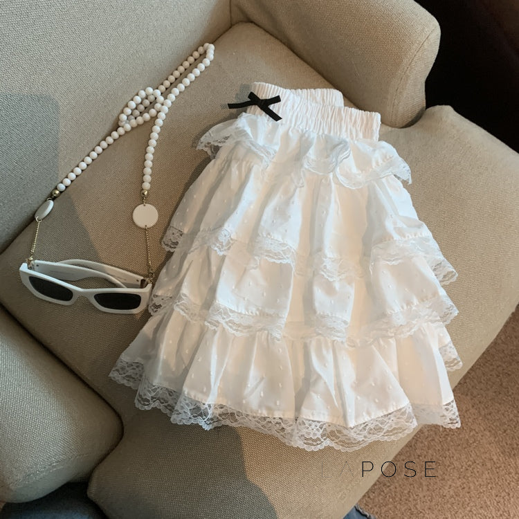 Reagen Tiered Bow Mini Skirt