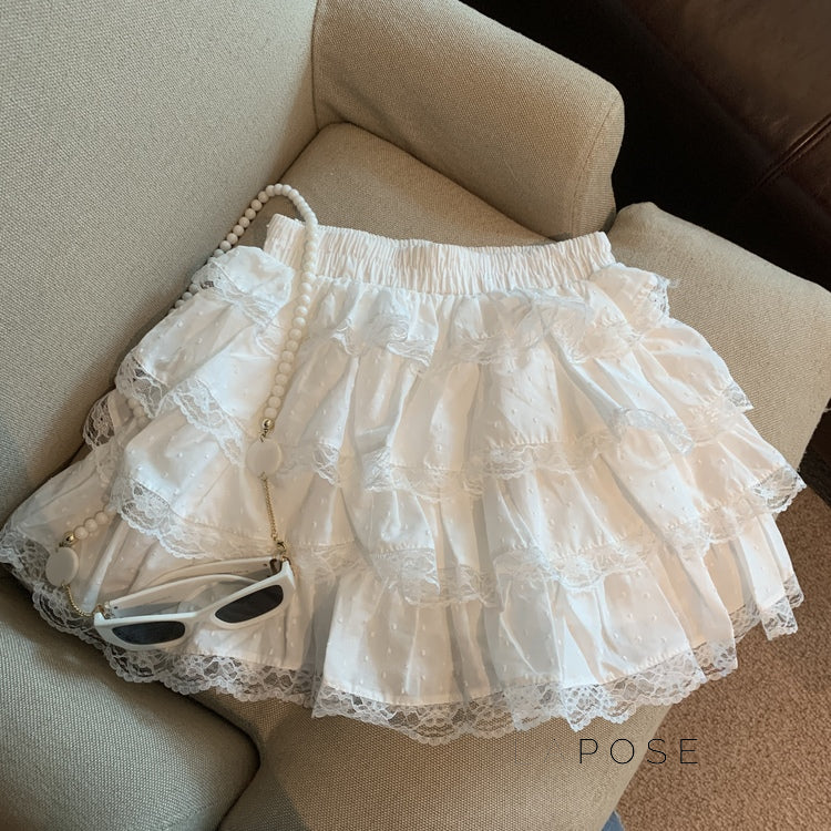 Reagen Tiered Bow Mini Skirt