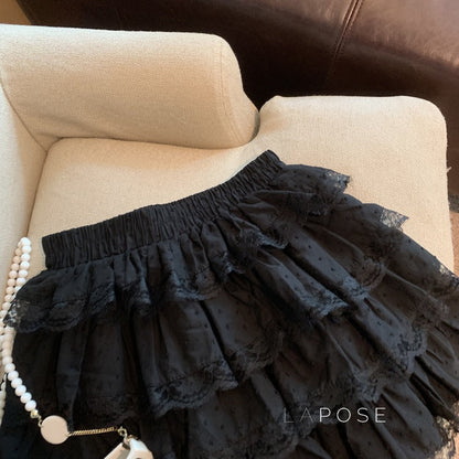 Reagen Tiered Bow Mini Skirt