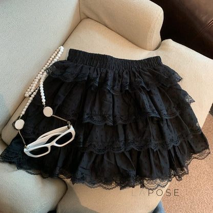 Reagen Tiered Bow Mini Skirt