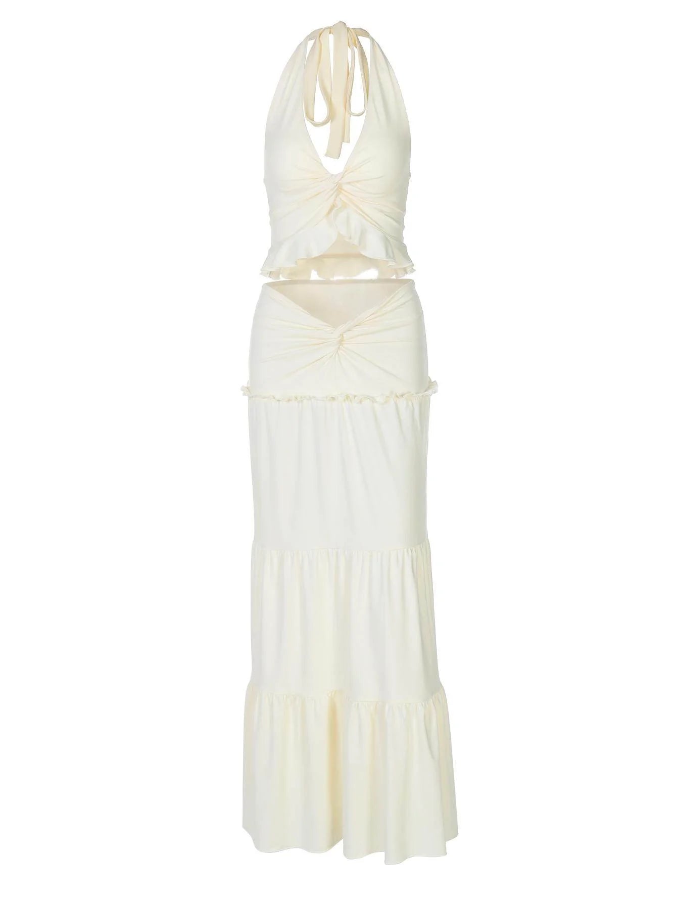 Ruched Two-Piece Skirt Set