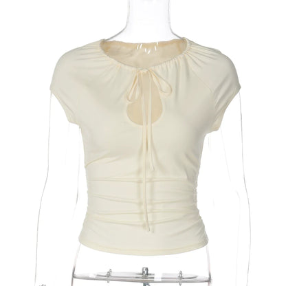 Ryan Cut-Out Tie Front Tee