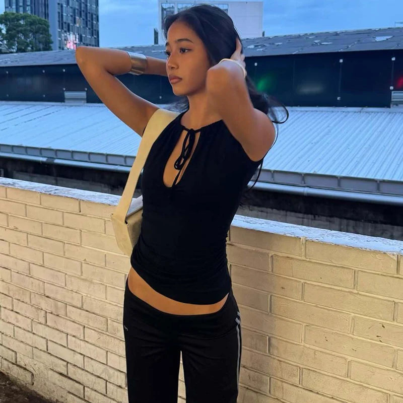 Ryan Cut-Out Tie Front Tee