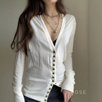 Saachi Button-Up Knit Top
