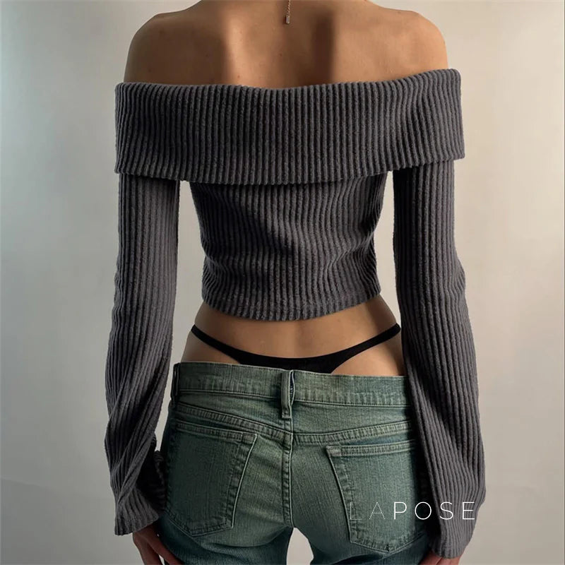 Samaria Ribbed Off Shoulder Top