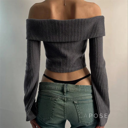 Samaria Ribbed Off Shoulder Top