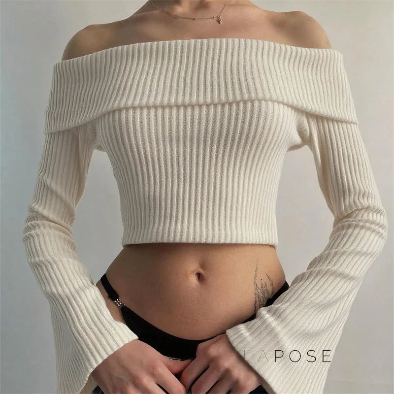 Samaria Ribbed Off Shoulder Top