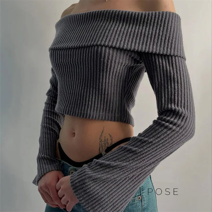 Samaria Ribbed Off Shoulder Top
