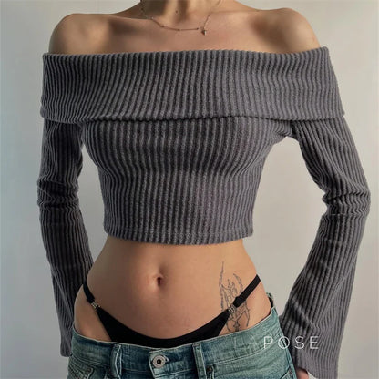 Samaria Ribbed Off Shoulder Top