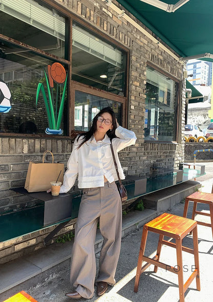 Sanya Cropped Ruffled Shirt