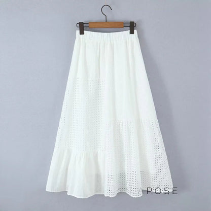Saray Embroidered Cutout Skirt Set