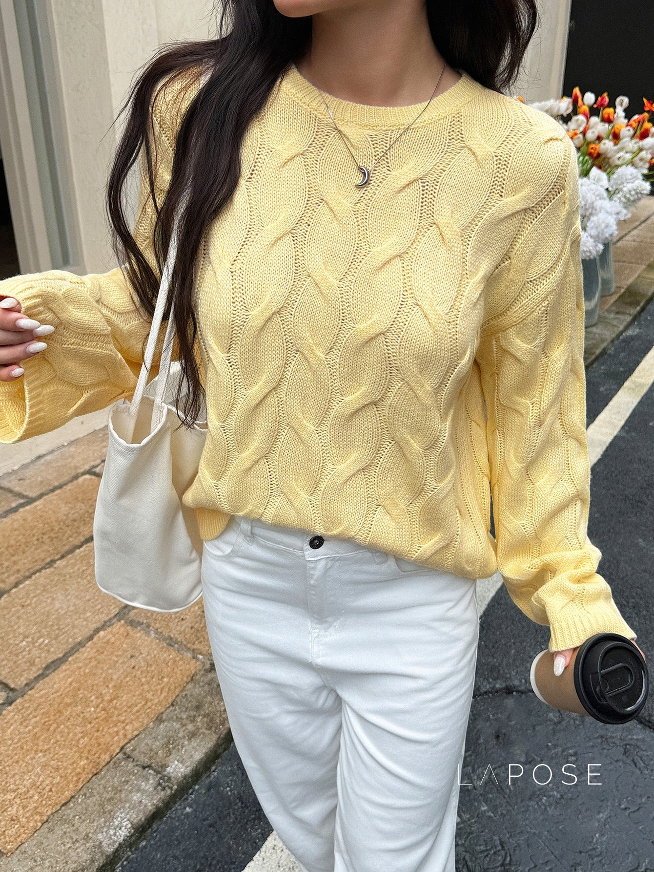 Sariya Solid Knit Crewneck Sweater