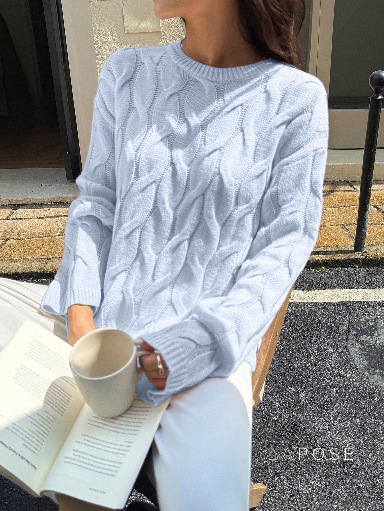 Sariya Solid Knit Crewneck Sweater