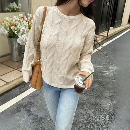 Sariya Solid Knit Crewneck Sweater