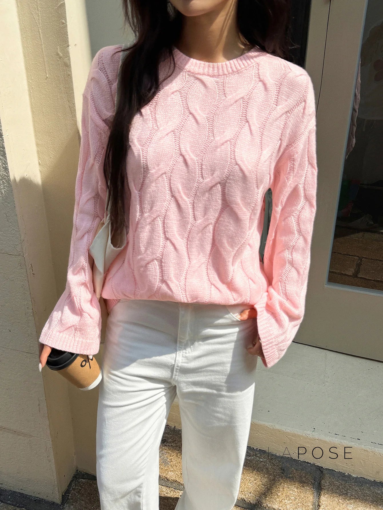 Sariya Solid Knit Crewneck Sweater