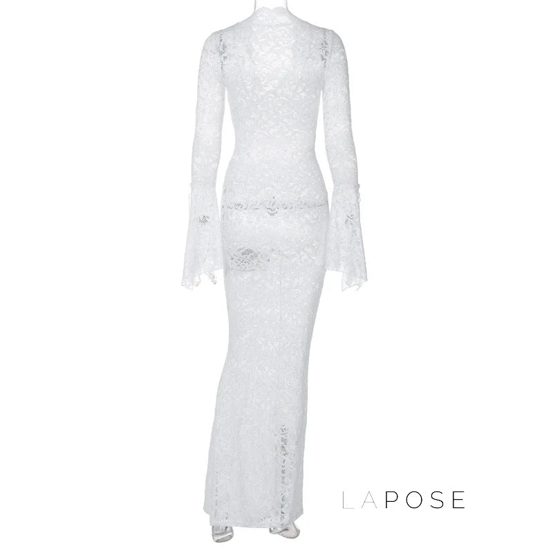 Sariyah Sheer Lace Maxi Dress