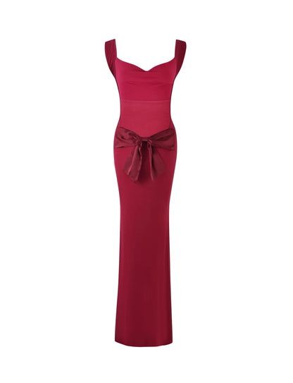 Sasha Satin Bow Maxi Dress