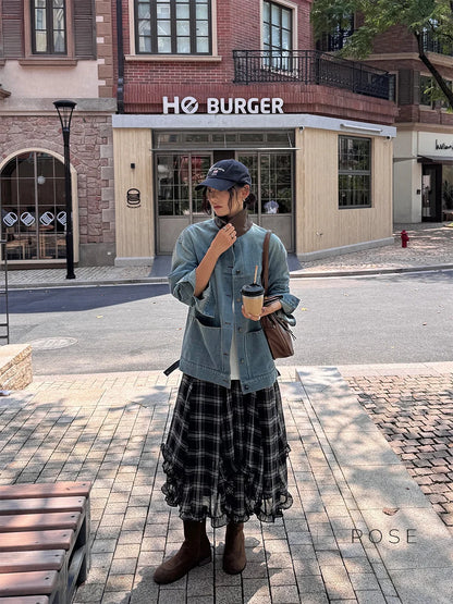 Saydee Panelled Washed Denim Jacket