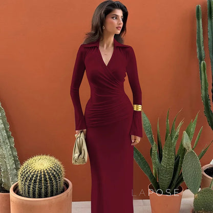 Sena Pleated Bodycon Midi Dress