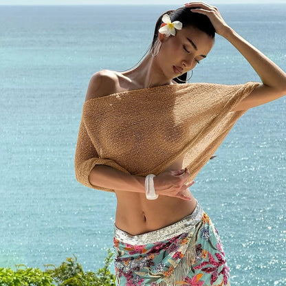 Sheer Mesh Sleeveless Sweater Top