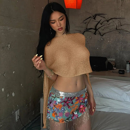 Sheer Mesh Sleeveless Sweater Top