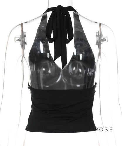 Shirley Halter Backless Top
