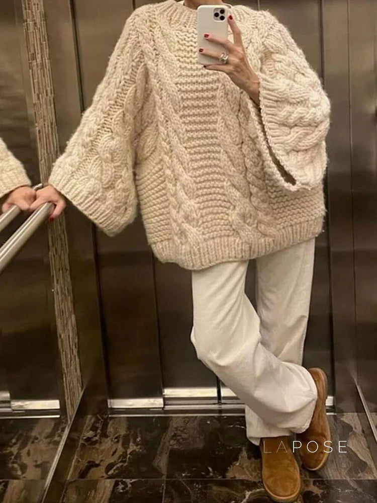 Shrinika Bell Sleeve Knit Sweater