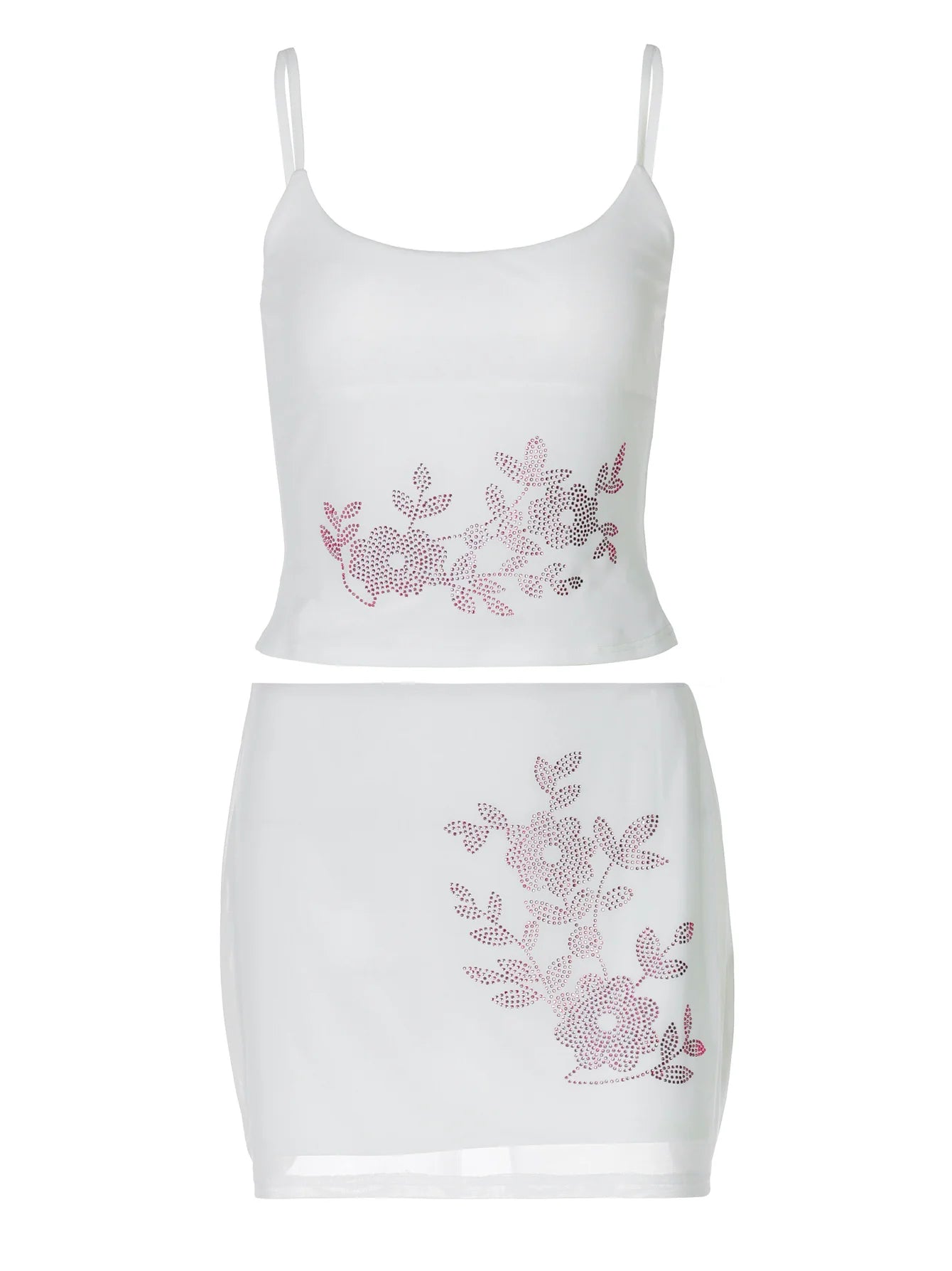 Sianna Halter Rhinestone Skirt Set