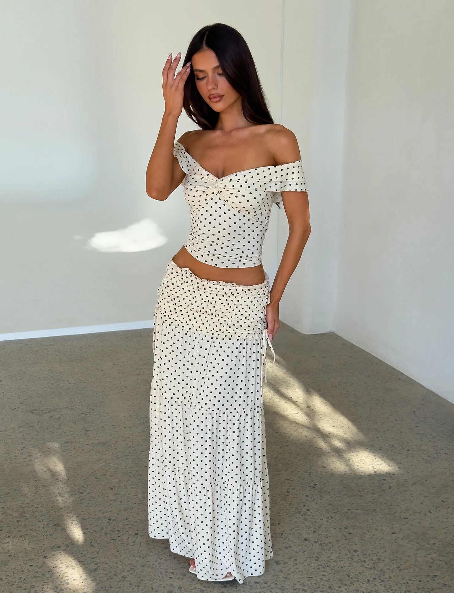 Soleil Polka Dot Ruffle Set