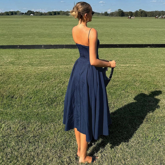 Square Neck Midi Slip Dress