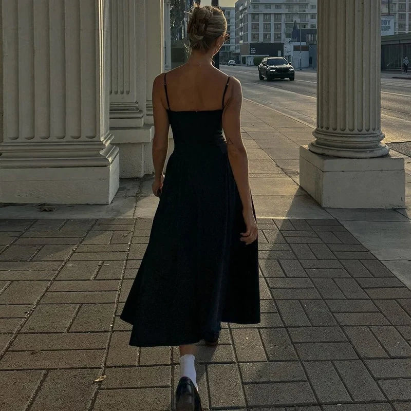 Square Neck Midi Slip Dress