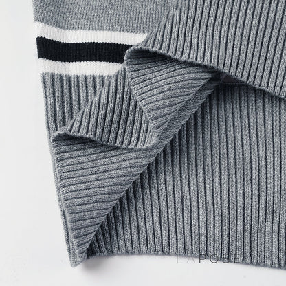 Stormy Striped Off Shoulder Knit Top