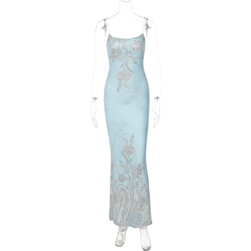 Syncere Floral Strappy Maxi Dress