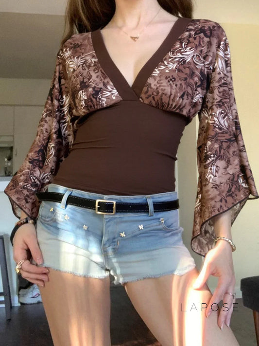 Talaya Floral Bell Sleeve Top