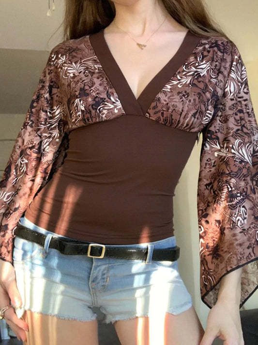 Talaya Floral Bell Sleeve Top