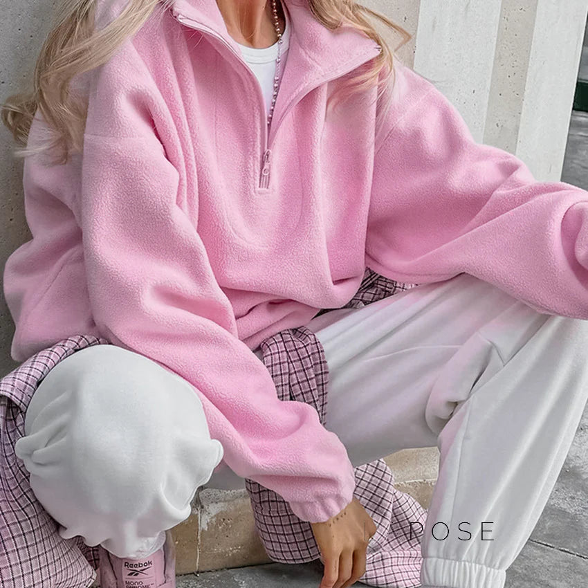 Talya Long Sleeve Polo Sweatshirt