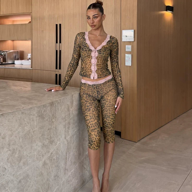 Tamya Leopard Lace Matching Set